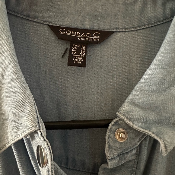 Conrad C Collection chambray denim dress sz 12 - Picture 5 of 6